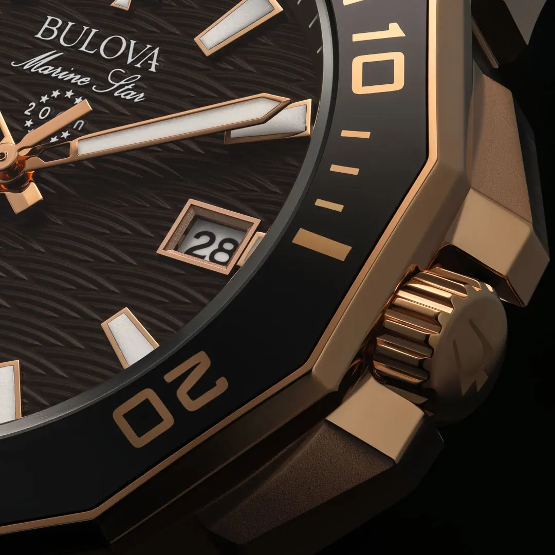 Brown Dial Silicone Strap Marine Star 98B421 | Bulova
